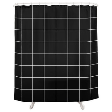 Grid Shower Curtain, Black