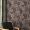 Metallic Leaf Tropical Wallpaper, Pink, Double Roll
