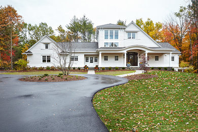 Traditional white exterior home idea in Grand Rapids