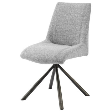 Viona Fabric Swivel Dining Side Chair, Set of 2, Blazer Light Gray