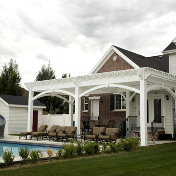 Winning “WOW” Alpine White Poolside Pergola