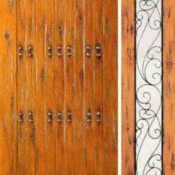 Prehung Door With One Side Light, Exterior, Knotty Alder, Clavos - Front Doors
