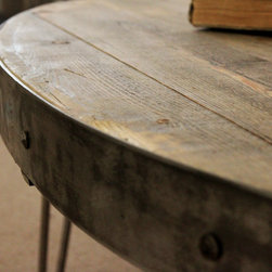 Oval Industrial Reclaimed Wood Coffee Table - Coffee Tables