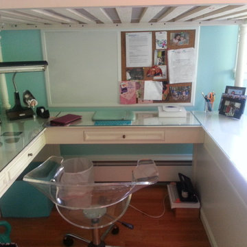 AFTER: Desk built in under lofted bed