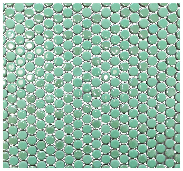 Penny Round Porcelain Mosaic Tile Contemporary By Penny Round Porcelain Mosaic Tile Bright Green 11 Sheets
