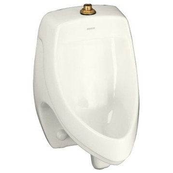 Kohler Dexter siphon-jet wall-mount urinal with top spud, Biscuit