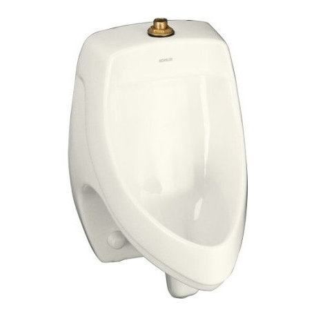 Kohler Dexter siphon-jet wall-mount urinal with top spud, Biscuit