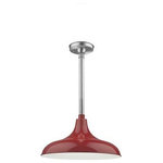 Millennium Lighting - Millennium Lighting RMWHS17-SR R Series - One Light Warehouse Shade Pendant - R Series One Light Warehouse Shade Pendant Satin Red *UL: Suitable for wet locations*Energy Star Qualified: n/a *ADA Certified: n/a *Number of Lights: Lamp: 1-*Wattage:200w A bulb(s) *Bulb Included:No *Bulb Type:A *Finish Type:Satin Red