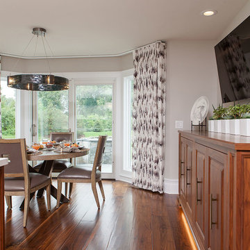 Custom Designed Walnut Cabinets in Breakfast Room