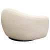 Pascal Swivel Chair With Boucle Textured Fabric, Bone
