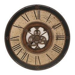 32" Brass Works Wall Clock - Wall Clocks