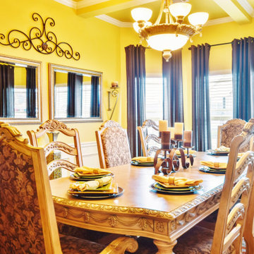Corgi Drive Residence: Bold and Dramatic Dining Room