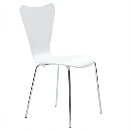 Modern Contemporary Kitchen Wood Dining Side Chair White