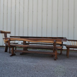 7ft Live Edge Walnut dining Set - Dining Sets