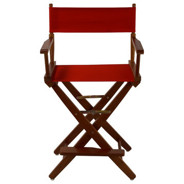 Wide 24" Director's Chair With Mission Oak Frame, Red Cover