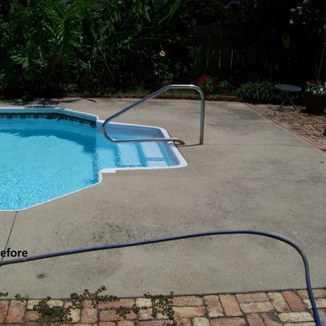 pools before and after with our Quarts Polymer Concrete Coating