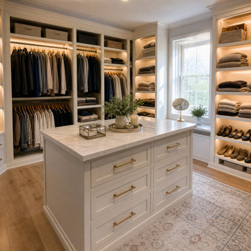 Warm Transitional Walk-In Closet Design Concepts