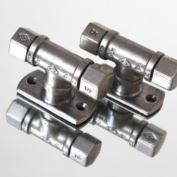 Mulqueen Pair of Industrial Polished Steel Drawer/Door Handle - Door Knobs