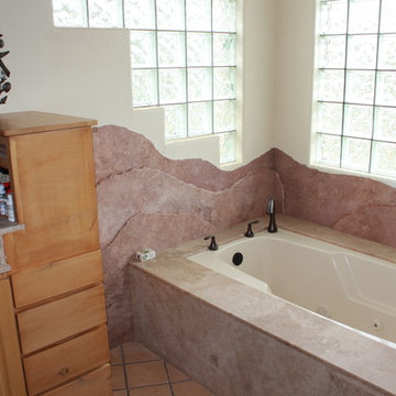 TruStone tub deck, face and splash. Splash is chiseled edge 3 layers