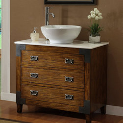 Adelina 36 inch All Wood Construction Vessel Sink Bathroom Vanity - Bathroom Vanities And Sink Consoles