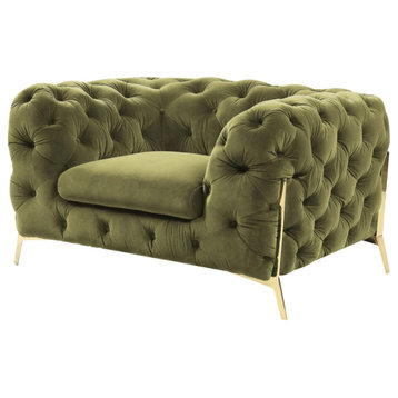 Jack Transitional Green Fabric Chair