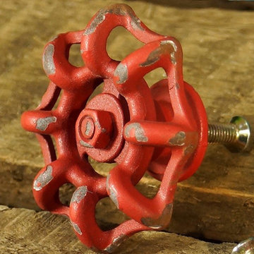 Faucet Cabinet Knob, Set of 4 - Red