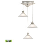 Elk Home - Elk Home Lca103-10-16M Cono 12'' Wide 3-Light Mini Pendant, Satin Nickel - Elk Home LCA103-10-16M Cono 12'' Wide 3-Light Mini Pendant - Satin Nickel. Collection: Cono. Primary Color/Finish: Satin Nickel. Primary Color/Finish Family: Silver. Primary Material: Glass. Secondary Material: Metal. Dimension(in): 12(W) x 12(Depth) x 3(H). Bulb: (3)5W (Not Included). Color Temperature: 3000K (Warm White). Shade Dimension(in): 2.8(H). Safety Rating: UL/CSA.
