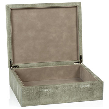 Molfeta Shagreen Leather Decorative Box, Large-11" X 9" X 4"