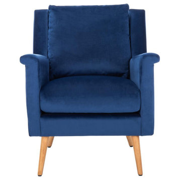 Astrid Mid Century Arm Chair, Navy/Natural