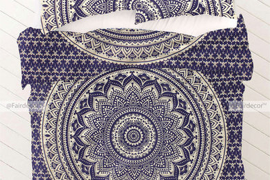 Blue Gold Mandala Bedding/Duvet Cover