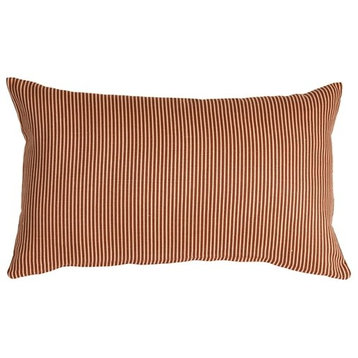 Pillow Decor - Ticking Stripe Sienna 12 x 20 Throw Pillow