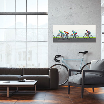 "Bicycles 2" mixed media painting on canvas