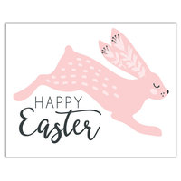 Blush Leaping Rabbit 11x14 Canvas Wall Art