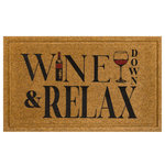 Mohawk Home - Mohawk Home Wine Down And Relax Natural 1' 6" x 2' 6" Door Mat - Take a load off with the wine lovers� inspired style of Mohawk Home's Wind Down and Relax Doormat. The synthetic fibers have excellent scraping and wiping properties to help scrape dirt, debris, and absorb water from the bottom of shoes before it is tracked indoors. The durable faux coir does not shed and offers long lasting functionality year after year. Low-profile height offers ideal functionality for high traffic areas and in entryways as it will not obstruct doors from opening or closing. This doormat offers low maintenance upkeep - simply vacuum, shake out, or sweep off debris, spot clean with a solution of mild detergent and water. Do not bleach. Air dry. Dry flat.