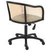 Elsy Office Chair, Black With Black Velvet Seat and Black Base