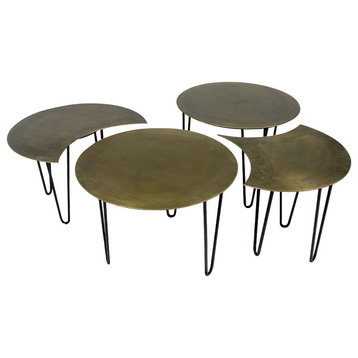 Set of 4 - Sheridan Hudson Cast Iron Cocktail Tables in Gold