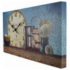 Beach Themed Decorative Wood Wall Clock (Blue)