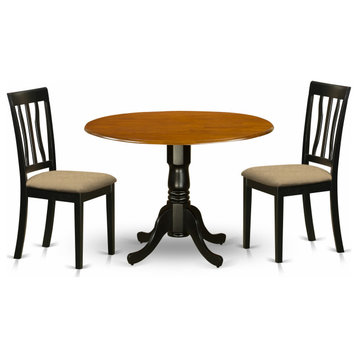 Dlan3-Bch-C Dining Set - 3 Pcs With 2 Wood Chairs