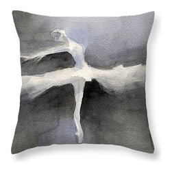 Black White Blue Gray Ballerina Pillows - Decorative Pillows