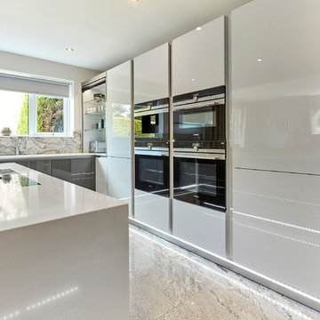 Silk Grey & Classic Grey handle-less kitchen