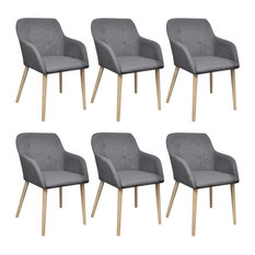 50 Most Por Dining Chairs For 2018 Houzz Uk Vidaxl Set Of 6 Fabric Dining Chair With Oak Legs Dark Grey