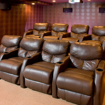 Classy Basement with Theatre Room Remodel in Randolph