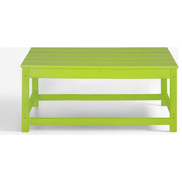WestinTrends HDPE Plastic Outdoor Patio Classic Adirondack Coffee Table, Lime