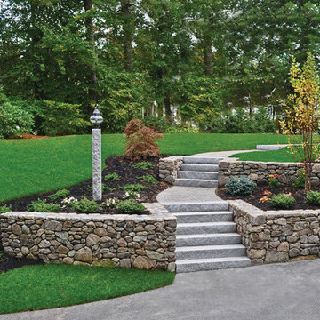 New England Style Wallstone, Woodbury Gray Split Face Steps