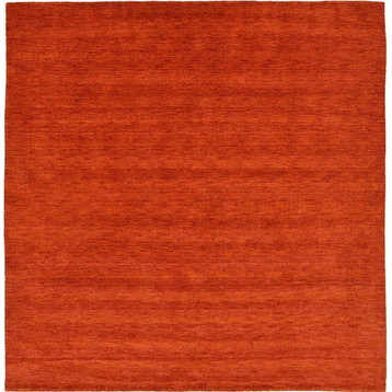 Solid/Striped Shiva 9'10" Square Rouge Area Rug