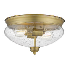 Z-LITE 722F2-HBR 2 Light Flush Mount, Heritage Brass