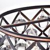 Azha 3-Light Oil Rubbed Bronze Drum Pendant Chandelier With Crystal Spheres Glam