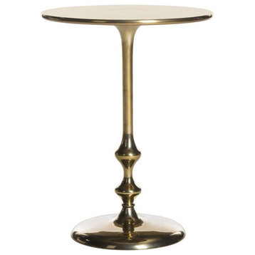 Deidra Round Side Table, Antique Brass