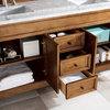 72 Inch Country Oak Bathroom Vanity, Double Sink, Choice of Top, Traditional, No
