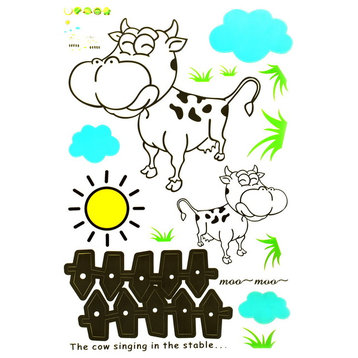 Sunny Cow - Wall Decals Stickers Appliques Home Dcor